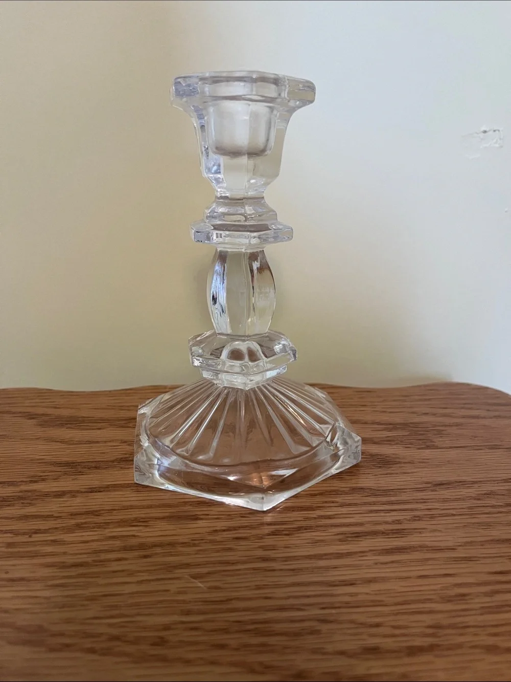 Clear Glass Candlestick Holder - Elegant Home Accent